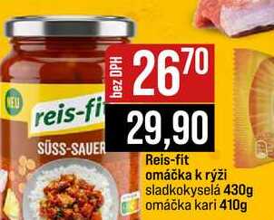 Reis-fit omáčka k rýži sladkokyselá 430g omáčka kari 410g
