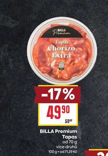 BILLA Premium Tapas od 70 g