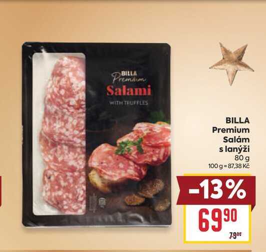 BILLA Premium Salám s lanýži 80 g