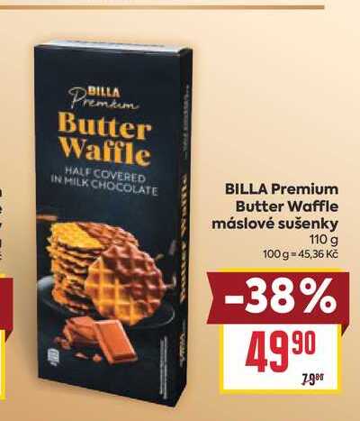 BILLA Premium Butter Waffle máslové sušenky 110 g
