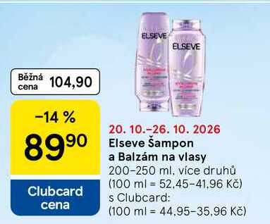 Elseve Šampon a Balzám na vlasy, 200-250 ml, více druhů