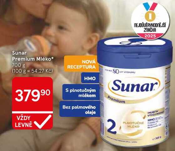 Sunar Premium Mléko, 700 g