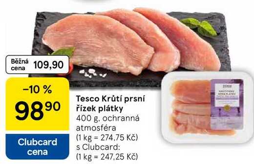 Tesco Krůtí prsní řízek plátky, 400 g