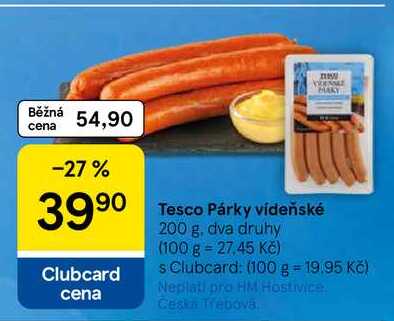 Tesco Párky vídeňské, 200 g