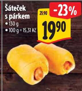 Šáteček s párkem, 130 g