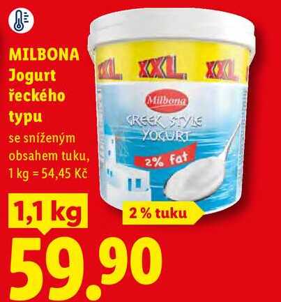 MILBONA Jogurt řeckého typ, 1,1 kg