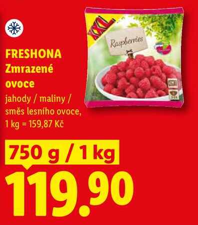 FRESHONA Zmrazené ovoce, jahody / maliny/ směs lesního ovoce, 750 g/1kg