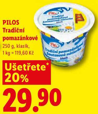 PILOS Tradiční pomazánkové, 250 g, klasik