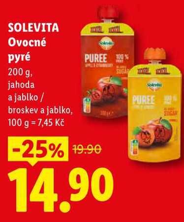 SOLEVITA Ovocné pyré, 200 g