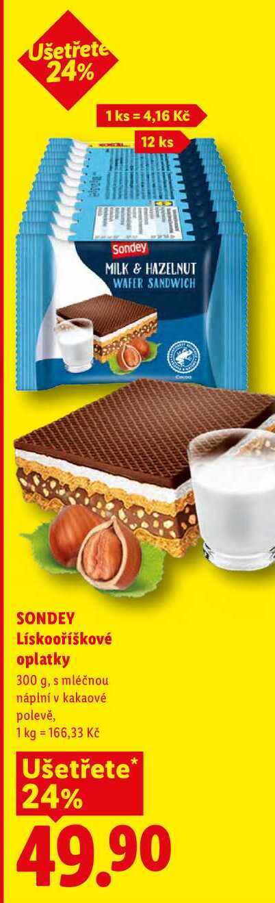 SONDEY Lískooříškové oplatky, 300 g