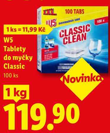 W5 Tablety do myčky Classic, 100 ks Lidl