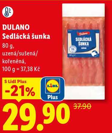 DULANO Sedlácká šunka, 80 g, 100 g
