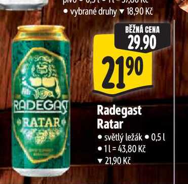 Radegast Ratar 0,5 l