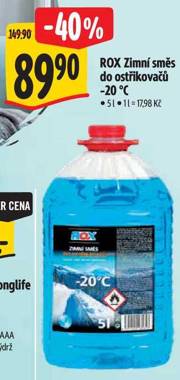 ROX Zimní směs do ostřikovačů -20°C, 5 l