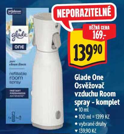 Glade One Osvěžovač vzduchu Room spray - komplet, 10 ml Albert