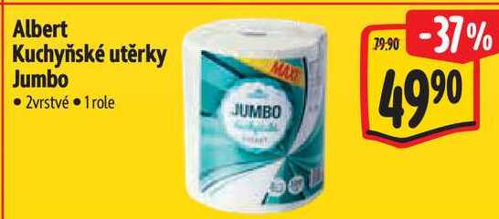 Albert Kuchyňské utěrky Jumbo,• 1 role Albert