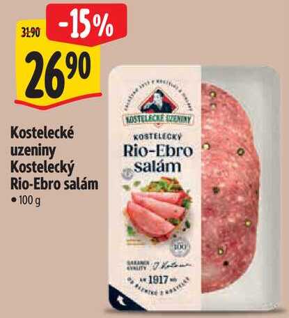 Kostelecké uzeniny Kostelecký Rio-Ebro salám, 100 g