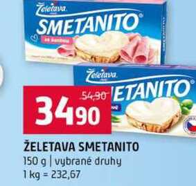 ŽELETAVA SMETANITO 150 g vybrané druhy