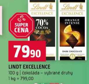 LINDT EXCELLENCE 100 g čokoláda vybrané druhy