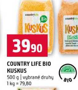 COUNTRY LIFE BIO KUSKUS 500 g vybrané druhy
