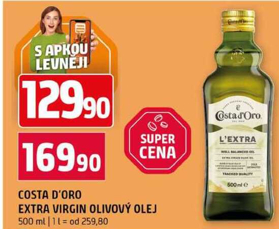 COSTA D'ORO EXTRA VIRGIN OLIVOVÝ OLEJ 500 ml 