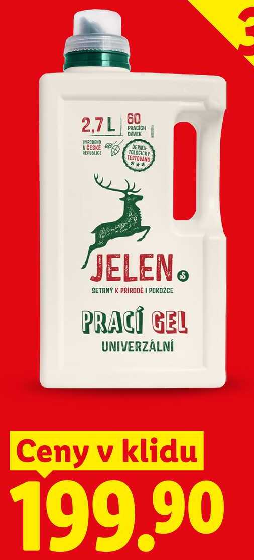 JELEN PRACÍ GEL, 2,7 l/60 PD Lidl