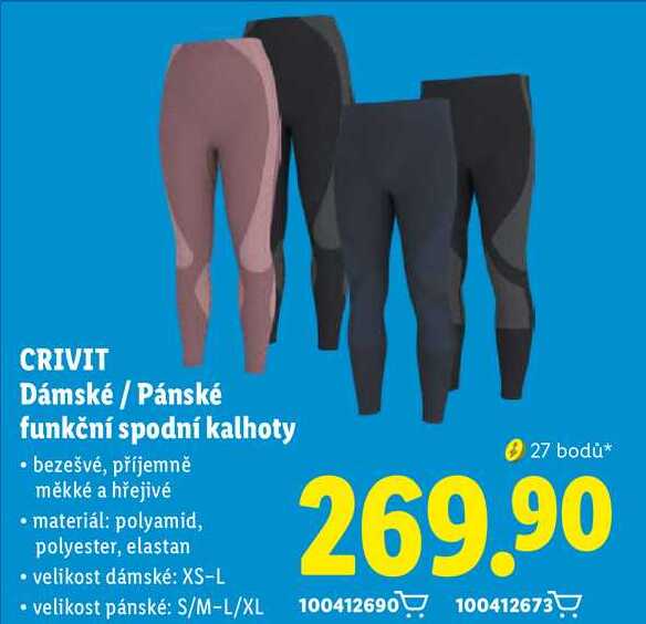 CRIVIT Dámské / Pánské funkční spodní kalhoty