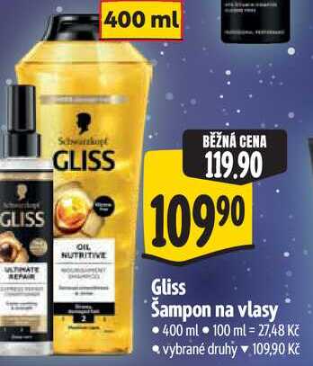 Gliss Šampon na vlasy, 400 ml