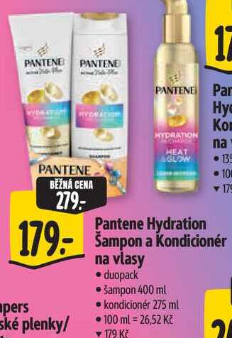 Pantene Hydration Šampon a Kondicionér na vlasy, šampon 400 ml/kondicionér 275 ml Albert