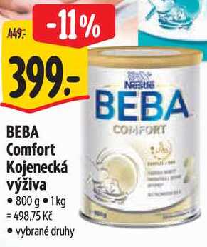 BEBA Comfort Kojenecká výživa, 800 g