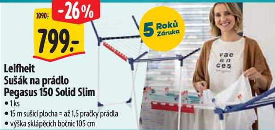 Leifheit Sušák na prádlo Pegasus 150 Solid Slim