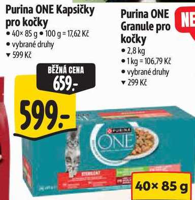 Purina ONE Kapsičky pro kočky, 40x 85 g 
