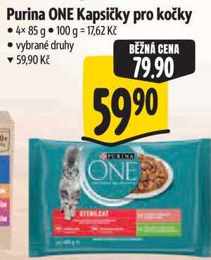 Purina ONE Kapsičky pro kočky, 4x 85 g 