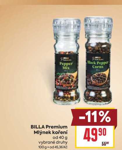 BILLA Premium Mlýnek koření od 40 g 