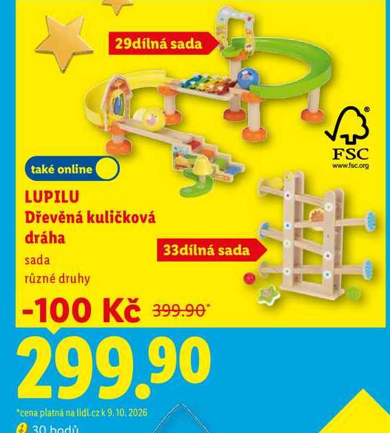 LUPILU Dřevěná kuličková dráha Lidl