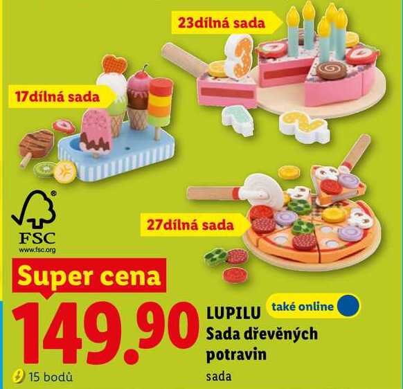 LUPILU Sada dřevěných potravin Lidl