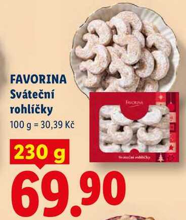 FAVORINA Sváteční rohlíčky, 230 g 