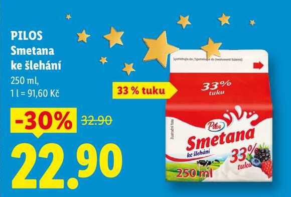 PILOS Smetana ke šlehání, 250 ml