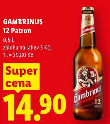 GAMBRINUS 12 Patron, 0,5 l