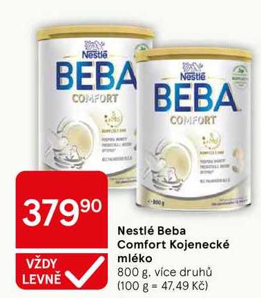 Nestlé Beba Comfort Kojenecké mléko, 800 g, více druhů Tesco