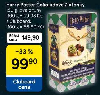 Harry Potter Čokoládové Zlatonky, 150 g, dva druhy
