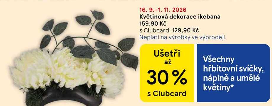 Květinová dekorace ikebana Tesco