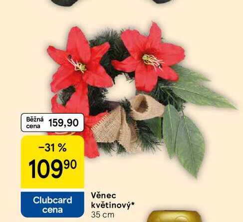 Věnec květinový 35 cm Tesco