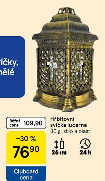 Hřbitovní svíčka lucerna, 80 g Tesco