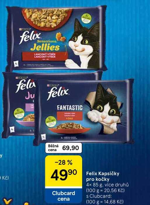 Felix Kapsičky pro kočky, 4× 85 g