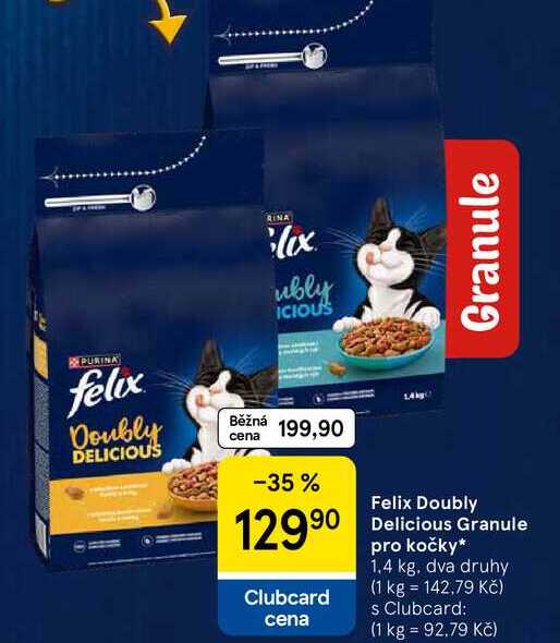 Felix Doubly Delicious Granule pro kočky, 1.4 kg