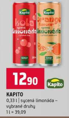 Kapito 0,33l sycená limonáda vybrané druhy