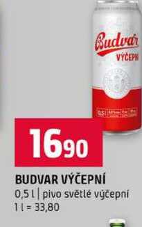 BUDVAR VÝČEPNÍ 0,5l pivo světlé výčepní