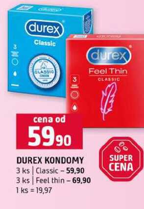 DUREX KONDOMY 3ks Classic 3 ks Feel thin