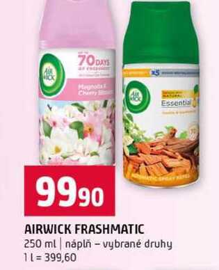 AIRWICK FRASHMATIC 250 ml náplň vybrané druhy 